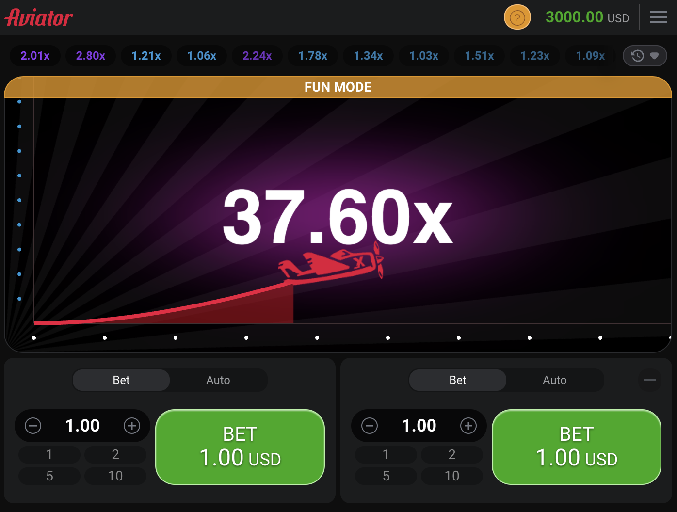 Juego de Aviator Ideal en el Casino PLATALL.BET